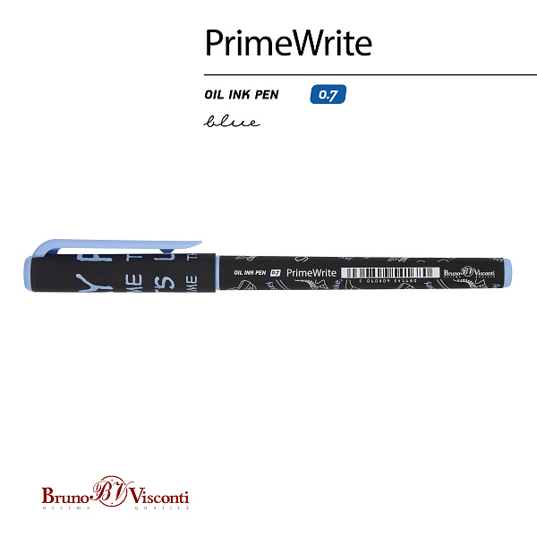 РУЧКА "PrimeWrite. Хоккей. Паттерн" С ЧЕРНИЛАМИ НА МАСЛЯНОЙ ОСНОВЕ, 0.7 ММ, СИНЯЯ (10131010/290321/0194722,КИТАЙ)