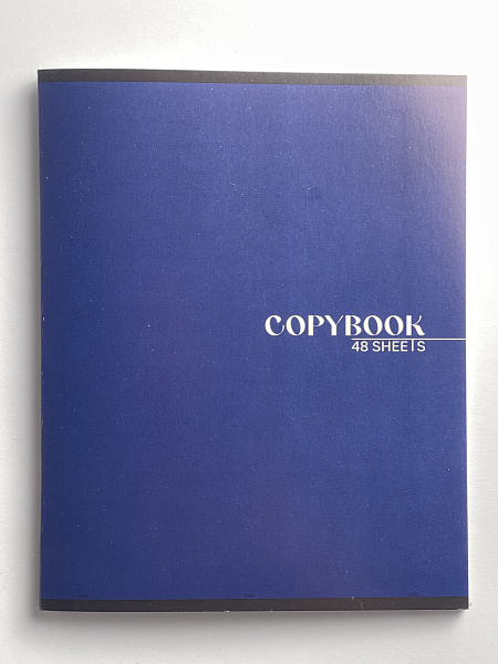 Тетрадь 48 листов, линейка, обложка мелованный картон, блок офсет, синяя