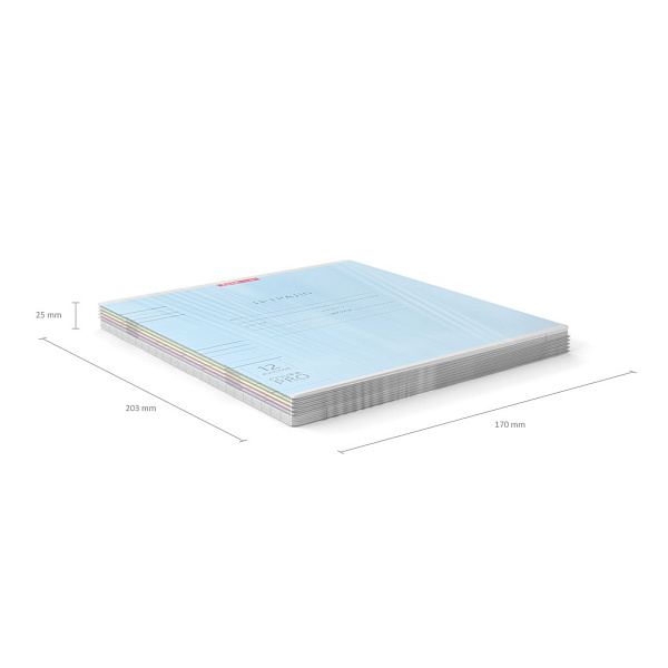 Тетрадь 12 листов в линию пластиковая обложка ErichKrause® Классика CoverPrо ассорти, А5+, на скобе  _MIX-PACK