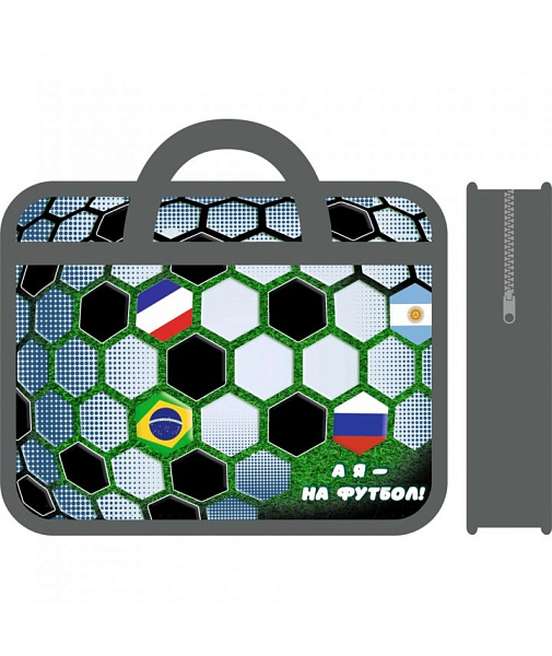 Папка детская А4 пластиковая, с ручками 330/260/75 "ИГРАЙ В ФУТБОЛ" 2025