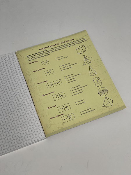 Тетрадь предметная 48 листов "Ассоциации" Геометрия, со справочным материалом, обложка мелованный картон, блок офсет