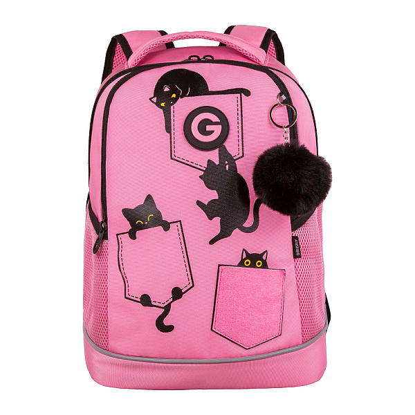 Рюкзак школьный с обвесом (/2 розовый)