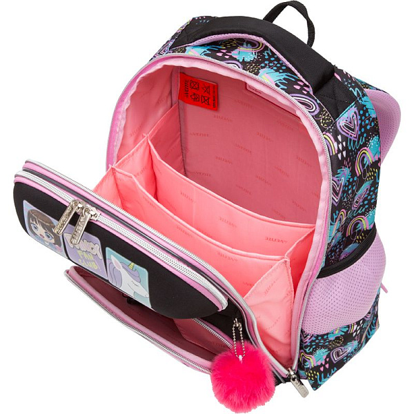Ранец "deVENTE. Smart. Fancy Girl" школьный жесткий 37x28x14 см (14 л) вес 800 г, 1 отд. на замке с карманом для учебников, 2 передних кармана на молнии, 2 боковых кармана на резинке с расширением, эргономичная формоустойчивая вентилируемая спинка и 