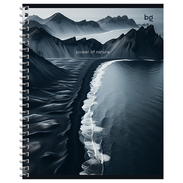 Тетрадь А5 48 листов в клетку на гребне, BG "Сила природы", обложка мелованный картон, вд-лак, 60 г/м2, эконом