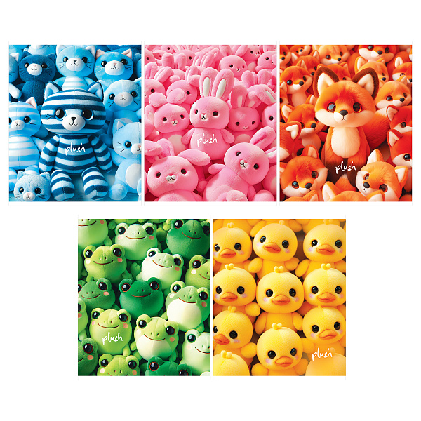 Тетрадь А5 48 листов в клетку, BG "Plush", обложка мелованный картон, вд-лак, серый блок 60 г/м2, суперэконом