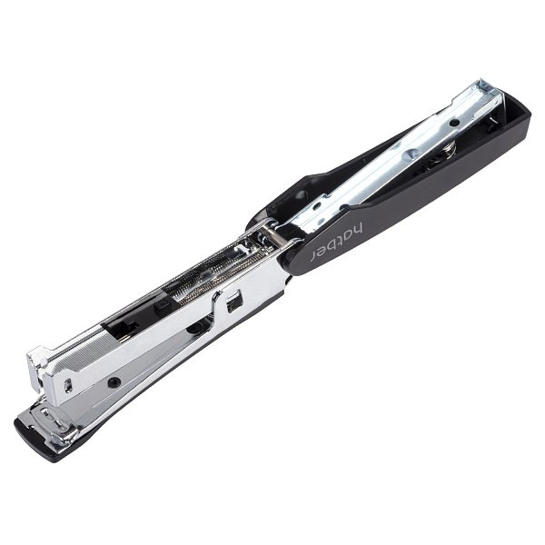 Степлер №10 на 12 листов Hatber "Gentle", пластиковый, 80 скоб, захват 50 мм, с антистеплером, чёрный