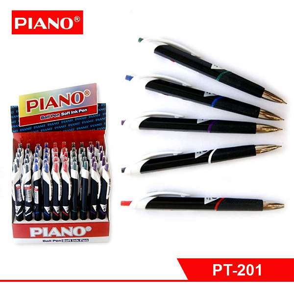 Ручка шариковая автомат. 0,7 мм Piano СИНЯЯ, на масляной основе, трёхгранный пластиккорпус