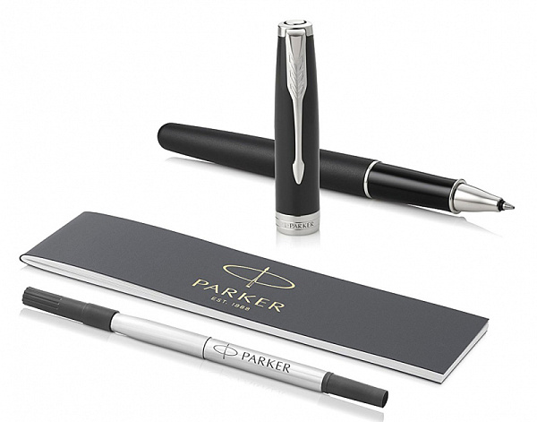 Ручка-роллер "Parker Sonnet Core T529  Matte Black CT F чернила черн. подар.кор.