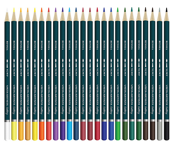 Карандаши акварельные 24 цв. "VISTA-ARTISTA" "Gallery" VGWP-24  заточенный 