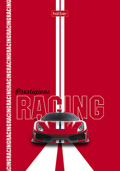 Блокнот А6 32 л. кл. "Престижные гонки" на скобе Обл. мел.бумага глянц. ламин. 8 дизайнов в блоке