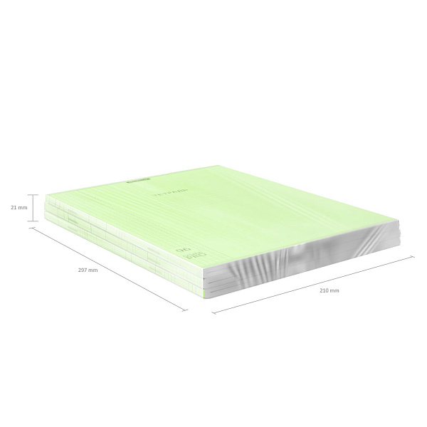 Тетрадь А4 96 л. кл. Пластиковая обложка ErichKrause® Классика CoverPrо Pastel, зелёный