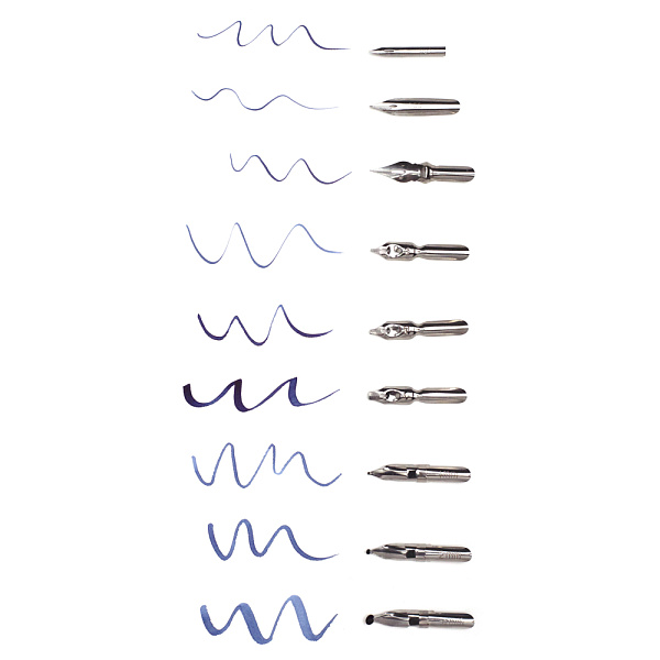 Перо для каллиграфии Малевичъ, 9 перьев с прямым держателем