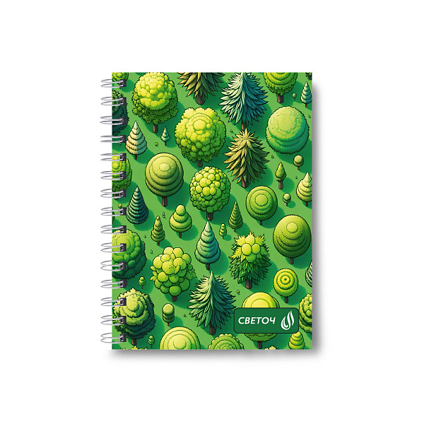 Записная книжка А6 80 л. кл. на гребне "Зелёный оазис" 01189  "Светоч"