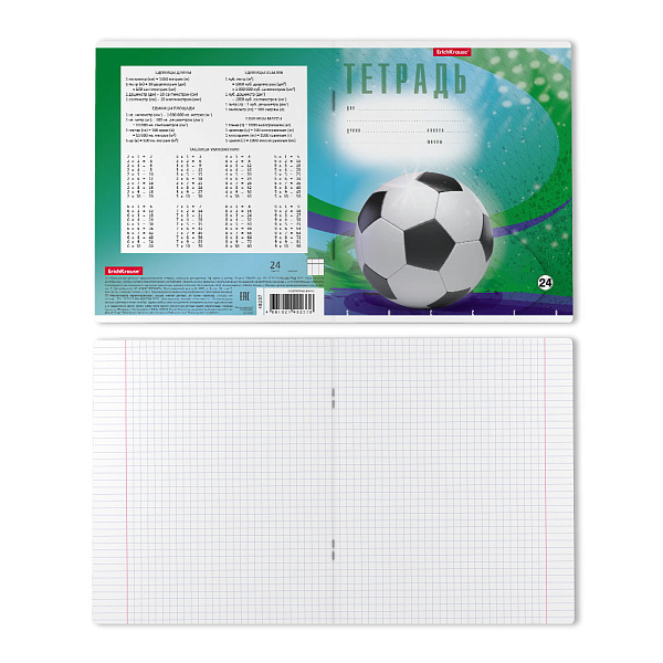 Тетрадь 24 листа в клетку "Мяч в игре" ErichKrause®