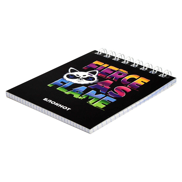 Блокнот А7 40 л. кл. на гребне "ЦВЕТНЫЕ БУКВЫ" /Блок - белый офсет 65 г/м², УФ-лак сплошной,