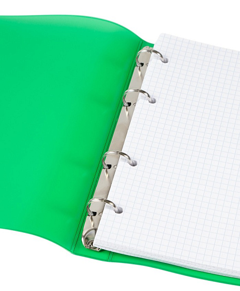 Обложка для тетрадных блоков 4 кольца А5, ПВХ 500 мкм, 166х223, зеленый