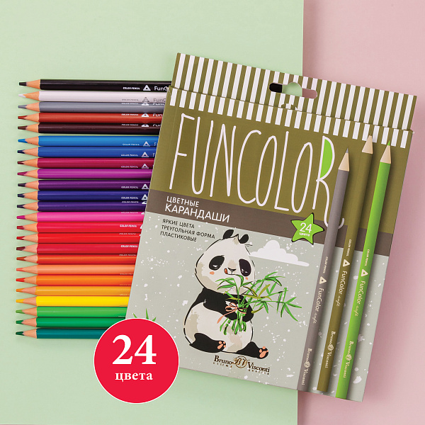 Карандаши 24 цв. "FUNCOLOR" пластиковые
