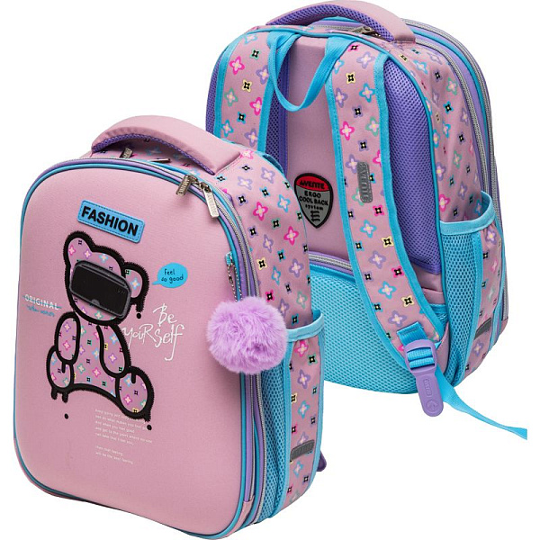 Рюкзак школьный "deVENTE. Choice Lite. Fashion Bear" жесткий 38x29x17 см, вес 880 г, эргон.спинка 