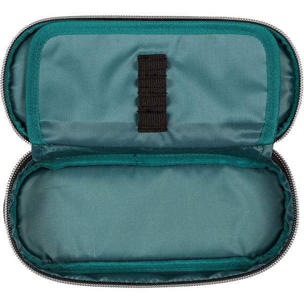 Пенал "deVENTE. Cosmic" 21x8x5 см, овальный для 50 пр. с внутренним органайзером-створкой, текстильный с каучуковой аппликацией, на молнии