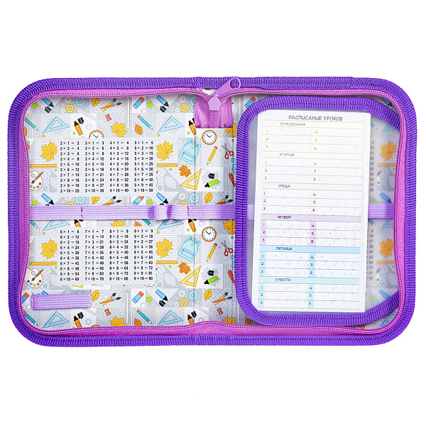 Пенал 1секц.+ств. д/дев. 190*130 Hatber "Друг всегда рядом" на молнии мат.ламин. 3D фольга ,инд.упак