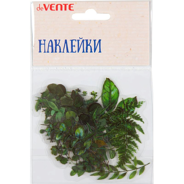 Набор наклеек для творчества "deVENTE. Leafs.Set 1" от 2x6 см до 5x6 см, ПВХ, ассорти 20 дизайнов, в пластиковом пакете с блистерным подвесом, 