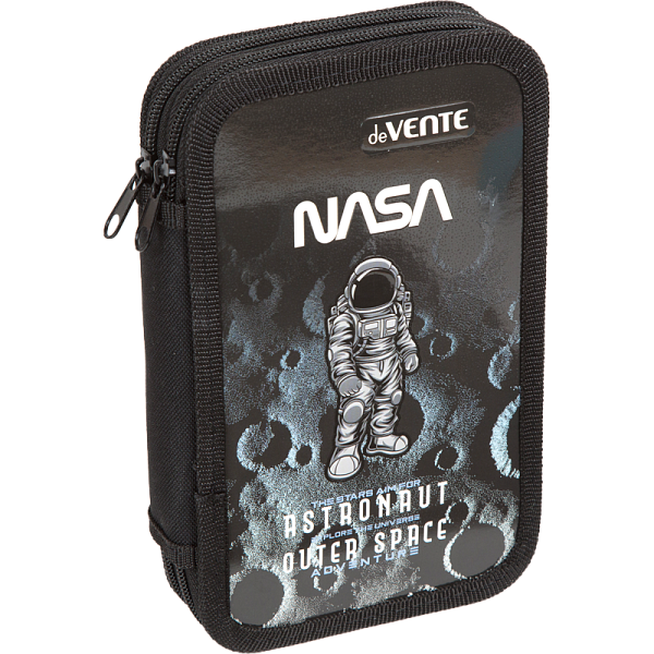 Пенал "deVENTE. NASA" 205x120 мм, двухстворчатый прямоугольный, на молнии, картон с конгревным тиснением