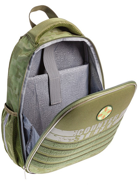 Рюкзак Hatber ERGONOMIC light-Military- 38х29х12,5см EVA материал светоотраж. 1 отделение 2 кармана и 1 потайной на спинке в комплекте с термосумкой