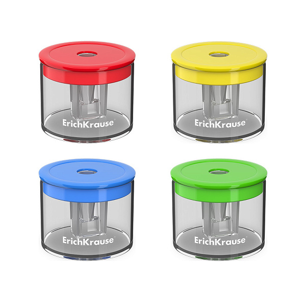 Точилка 1 отв. ErichKrause S-Keg пластик, с контейнером, цвет корпуса ассорти 