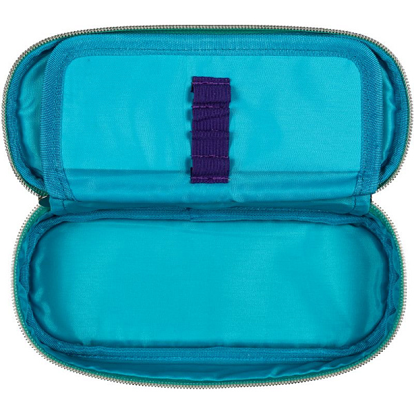 Пенал "deVENTE. Teddy Bear" 21x8x5 см, овальный для 50 предметов, с внутренним органайзером-створкой, текстильный джинсовый, на молнии