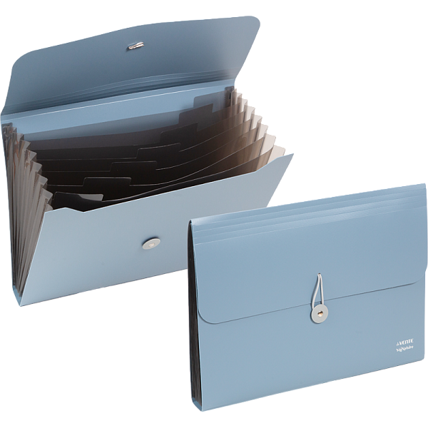 Папка с резинкой с 8-ю отд. "deVENTE. sigNATURE" A4 (330x260x10 мм) полипропилен 600 мкм, сумеречно синяя, фактура "ткань" черные разделители 160 мкм, сумеречно синяя, индивидуальная упаковка, 