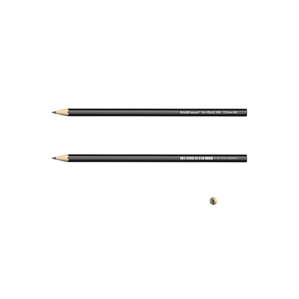 Карандаш ч/г ErichKrause Jet Black 100 HB шестигранный (в тубусе по 42шт.)
