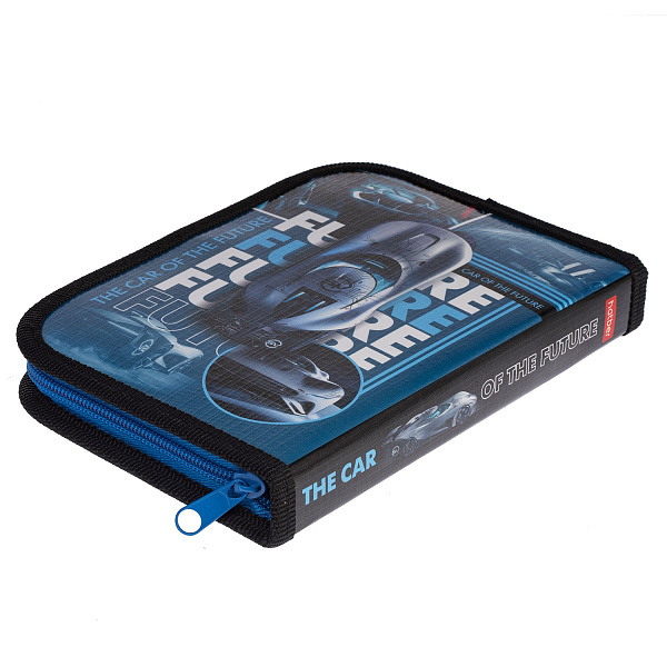 Пенал 1секц.+ств. 190*130 Hatber "Машины будущего" на молнии глянц. ламин. с табл.умножения  в индив.упак.