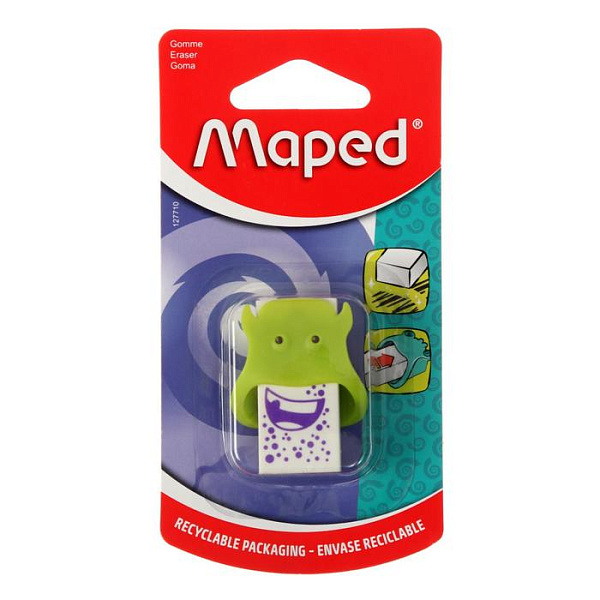 Ластик Maped Little Monster в пластик. футляре в виде монстра, ассорти, в бл/уп