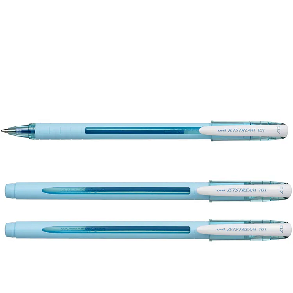 Ручка шариковая Uni Jetstream SX-101-07FL синий, цвет корпуса: бирюзовый, 0.7 мм.
