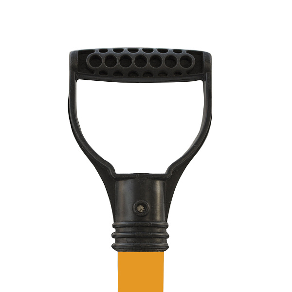 Лопата снегоуборочная пластиковая, 46х40 см, высота 130 см, с алюминиевым наконечником, ДЕРЕВЯННЫЙ ч