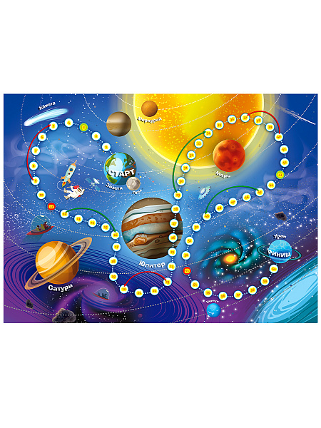 Игра настольная (ходилка) "КОСМОС" (плотная коробка)