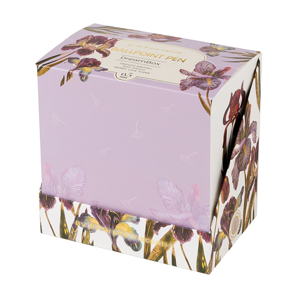 Ручка шариковая автомат. 0,5 мм "DREAMBOX.FLORA.ИРИСЫ" СИНЯЯ, В ПОДАРОЧНОМ ПЕНАЛЕ