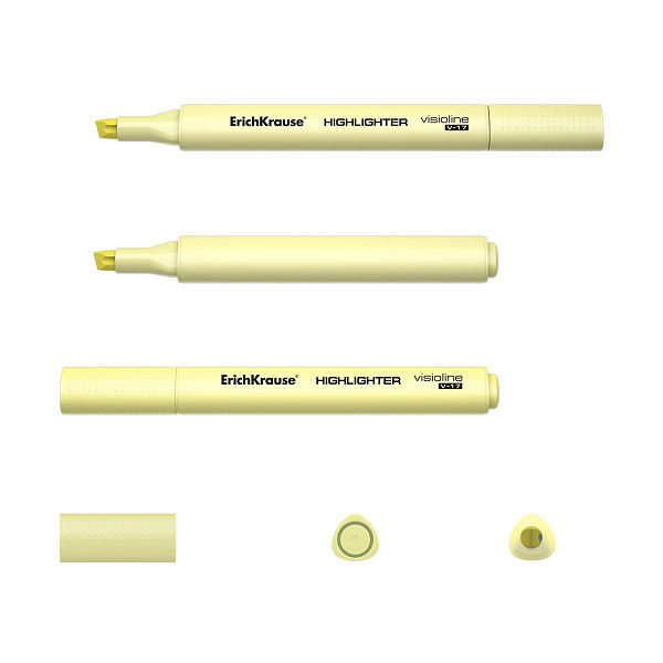 Маркер-текстовыделитель ErichKrause® Visioline V-17 Pastel, желтый (в коробке по 12 шт.)