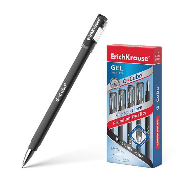 Ручка гелевая 0,5 мм ErichKrause® G-Cube® ЧЕРНАЯ