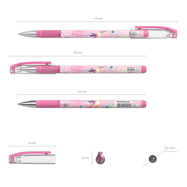 Ручка шариковая ErichKrause ColorTouch® Colibri, цвет чернил синий (в тубусе по 24 шт.)