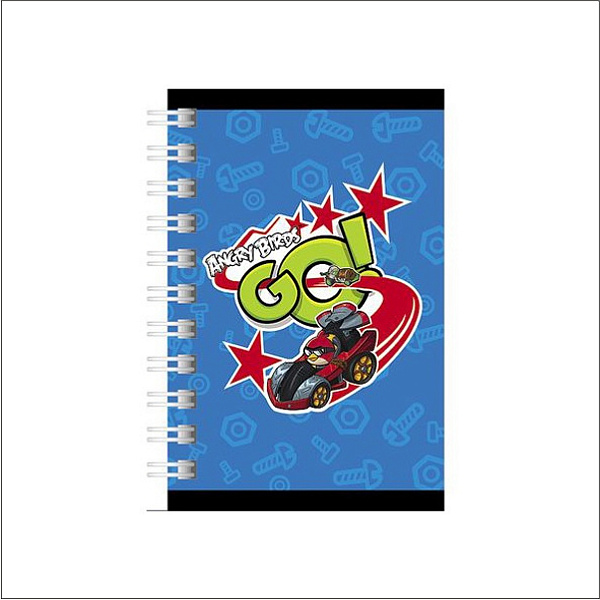 Записная книжка А7 40 л. кл. на гребне "ANGRY BIRDS_GO"