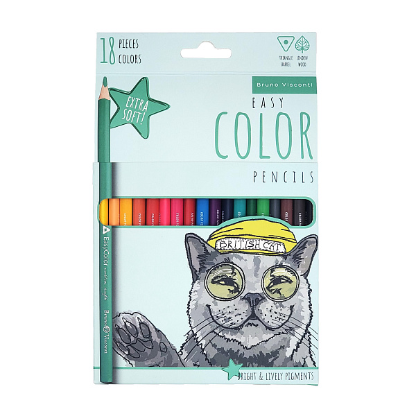 Карандаши 18 цв. "EASYCOLOR"