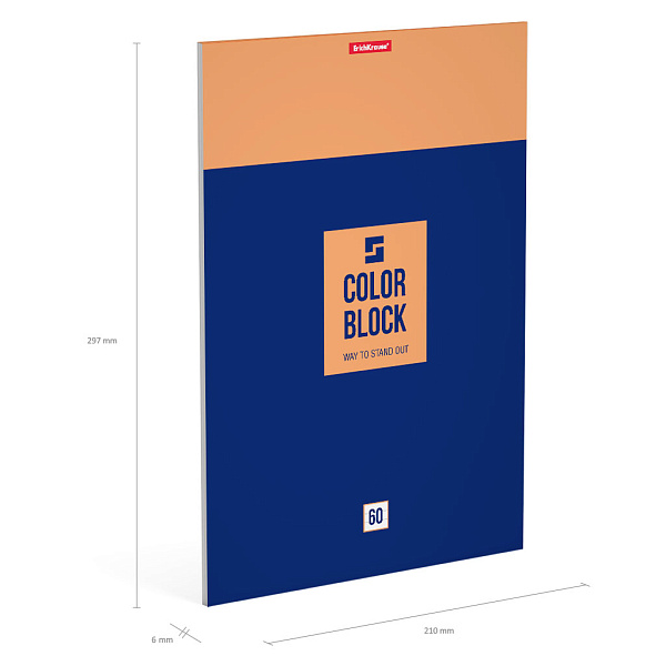 Блокнот А4 60 л. кл. на клею ErichKrause® Color Block,
