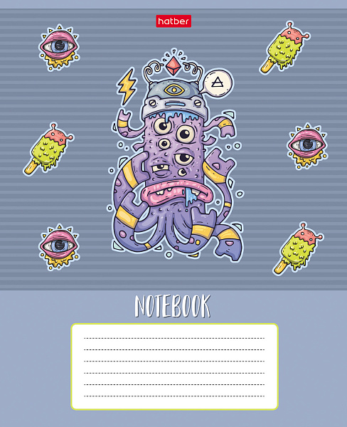 Тетрадь 24 листа в линию "Freaky friends" 5 диз.в блоке скругленные углы