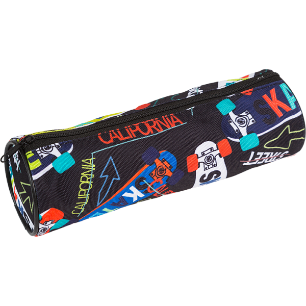 Пенал "Attomex. Urban" 21x6x6 см, круглый для 55 пр., на молнии, текстильный с рисунком, ассорти 3 д