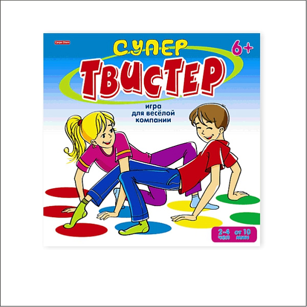 Игра подвижная напольная "Твистерия"СУПЕР-ТВИСТЕР" (ТМ Carpе Diem) игровое поле 192*120 мм "Рыжий ко