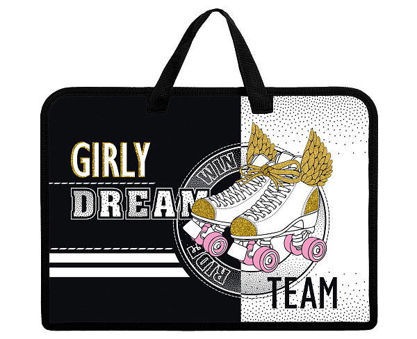 Папка для тетрадей А4 с ручками Hatber на молнии "Команда мечты"  