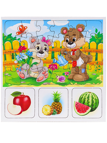 ЛОТО (30 фишек) + ПАЗЛЫ 24 эл. ДЛЯ МАЛЫШЕЙ