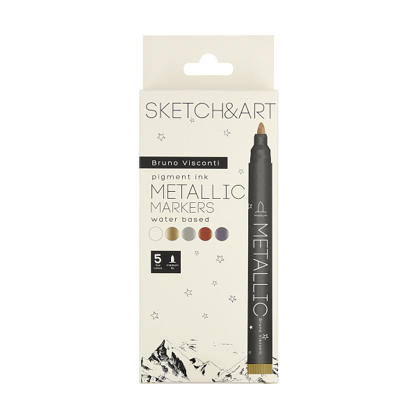Набор скетч маркеров 5 цв. МЕТАЛЛИК "SKETCH&ART"