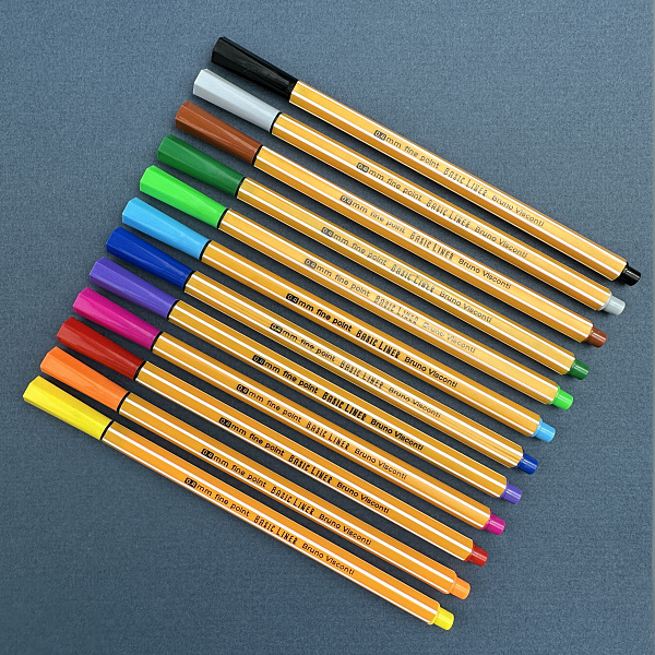 Набор скетч-линеров "Basic.Summer" В ПВХ КАРМАНЕ, 0.4 ММ, 12 ЦВ.